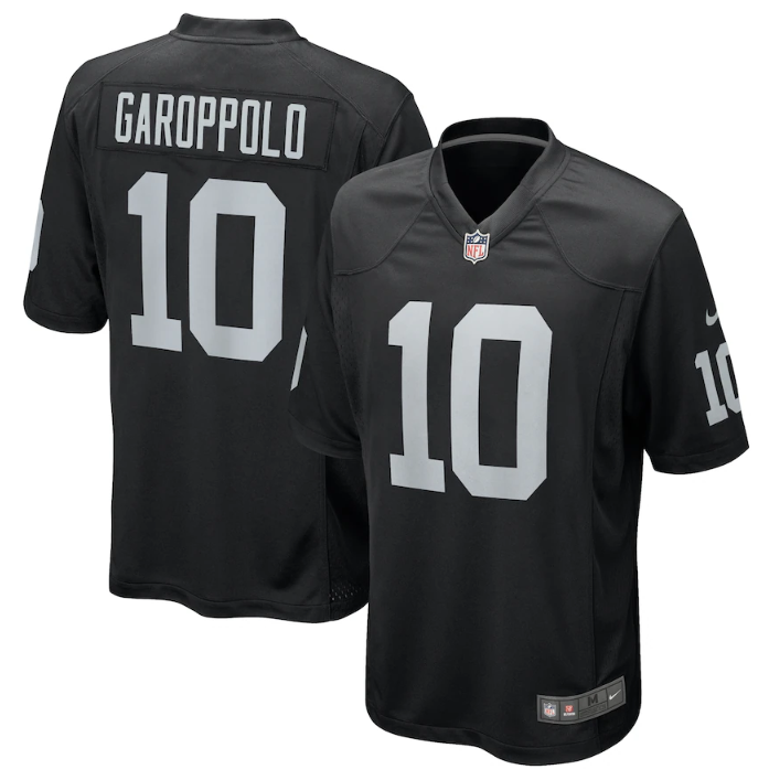 Men's Las Vegas Raiders #10 Jimmy Garoppolo Black Stitched Game Jersey